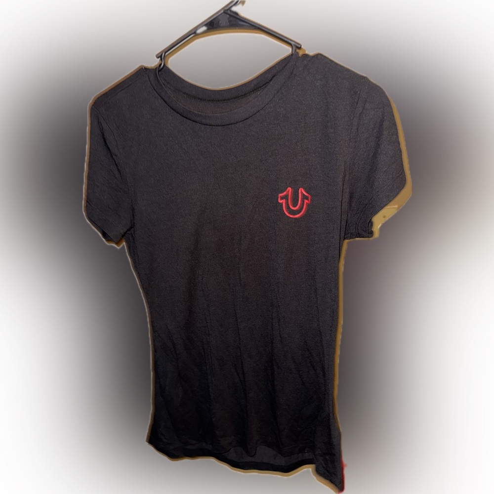 Women’s black true religion shirt worn once like new